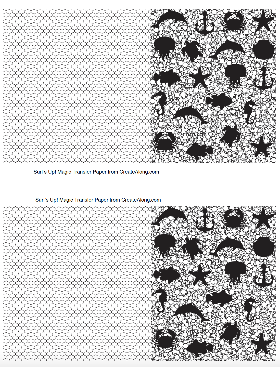 Digital Surfs Up Image Transfer PDF for creating images on raw polymer clay and for use with Magic Transfer Paper