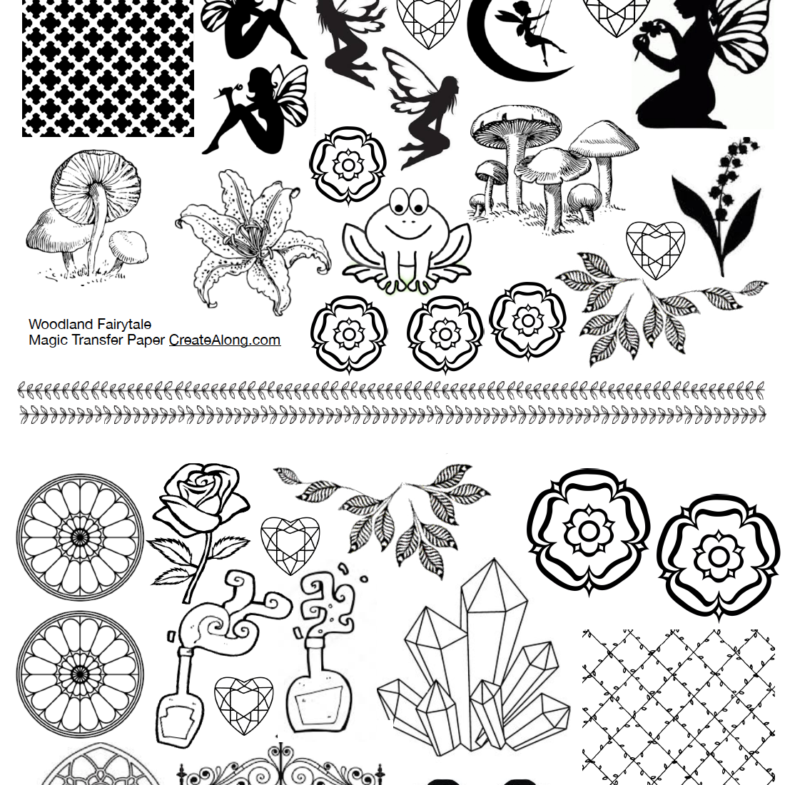 Digital Woodland Fairies Image Transfer PDF for creating images on raw polymer clay and for use with Magic Transfer Paper