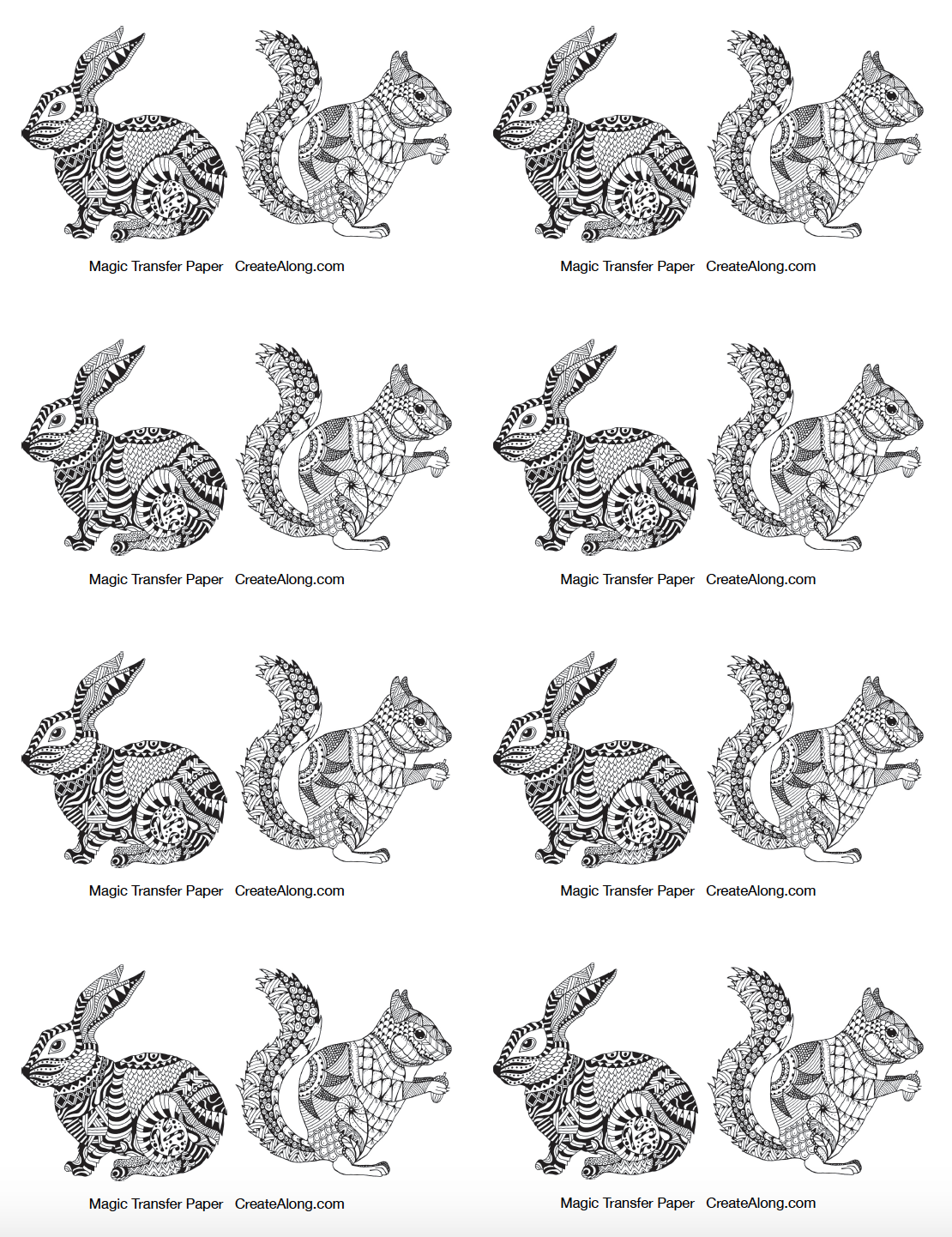Digital Woodland Animals Image Transfer PDF for creating images on raw polymer clay and for use with Magic Transfer Paper