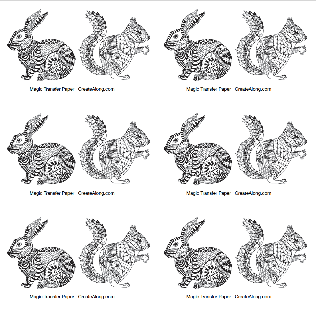 Digital Woodland Animals Image Transfer PDF for creating images on raw polymer clay and for use with Magic Transfer Paper