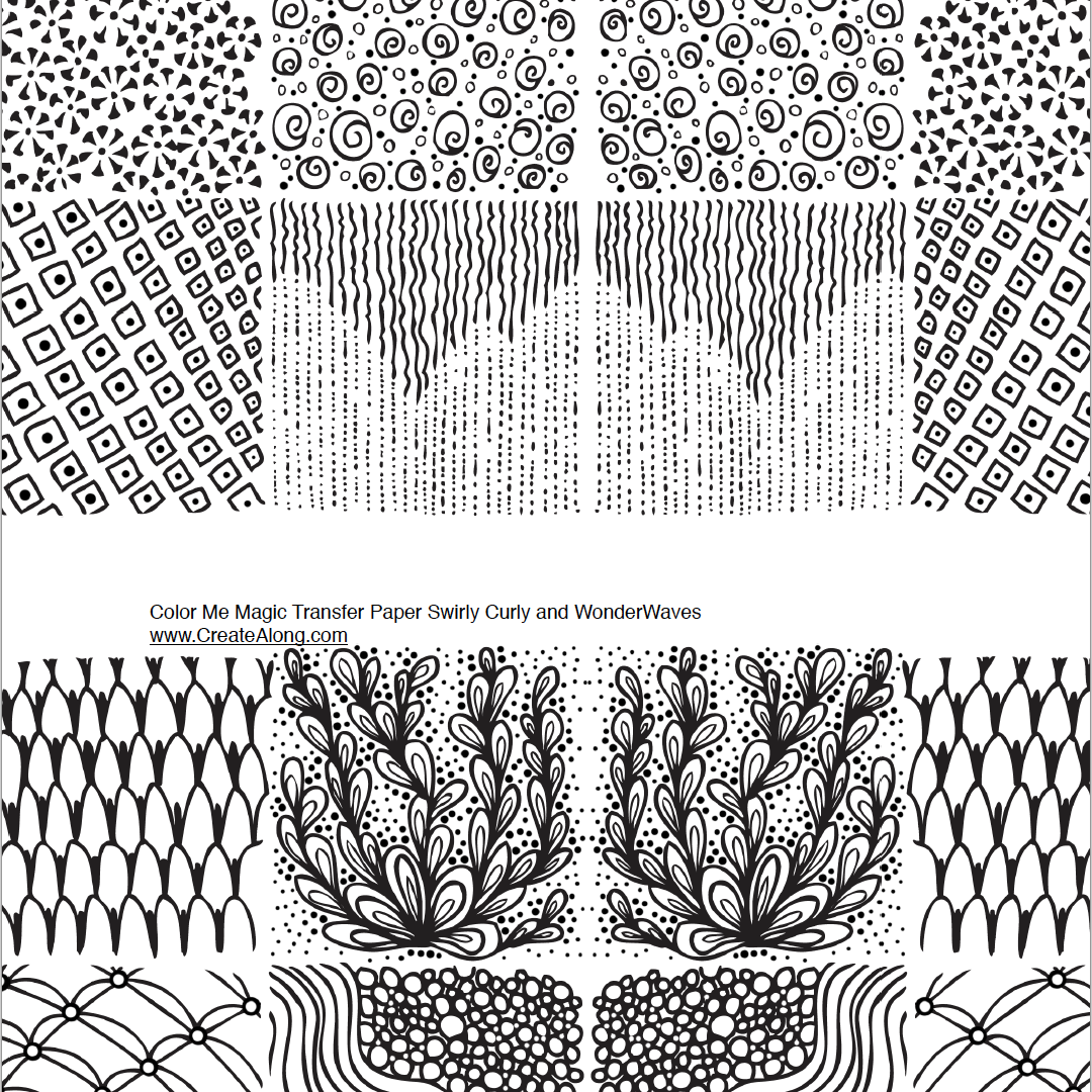 Digital Swirly Curly & Wonder Waves Image Transfer PDF for creating images on raw polymer clay and for use with Magic Transfer Paper