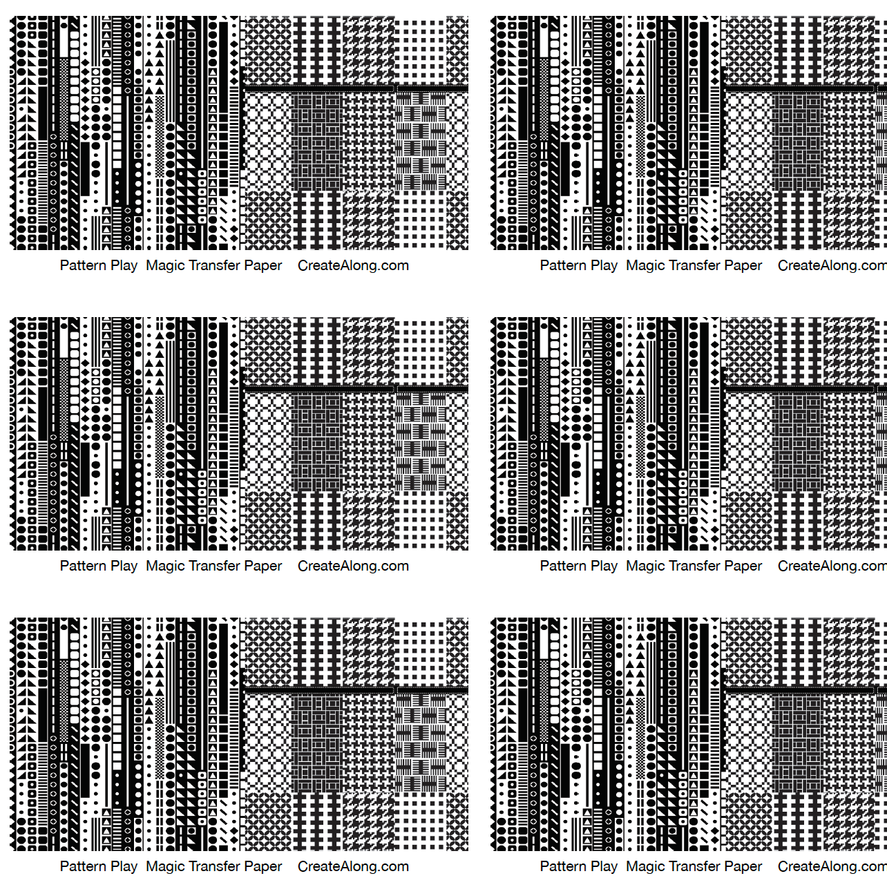 Digital Pattern Play Image Transfer PDF for creating images on raw polymer clay and for use with Magic Transfer Paper