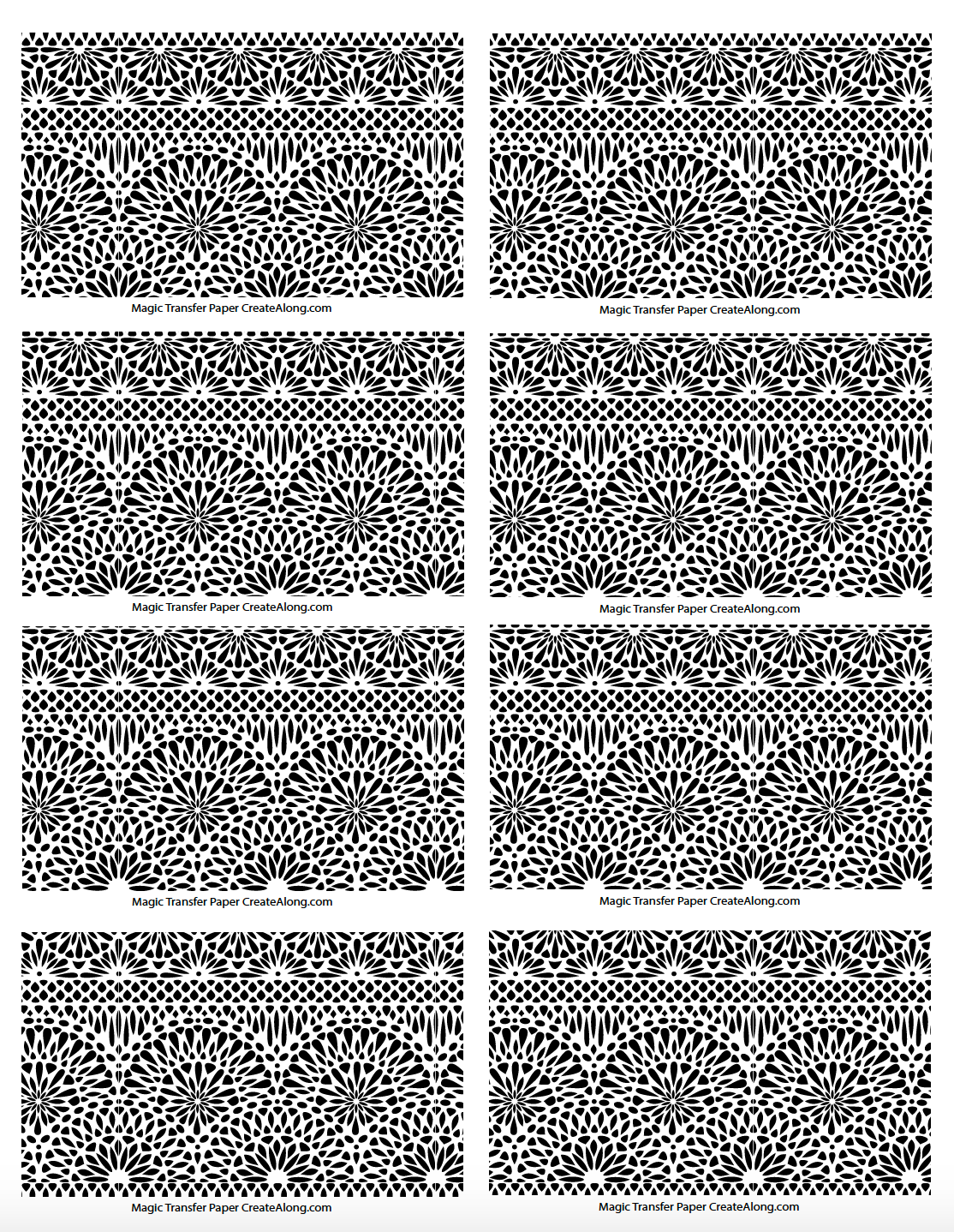Digital Art Deco Image Transfer PDF for creating images on raw polymer clay and for use with Magic Transfer Paper