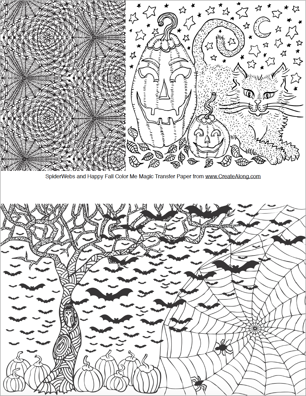 Digital Happy Fall & Halloween Image Transfer PDF for creating images on raw polymer clay and for use with Magic Transfer Paper