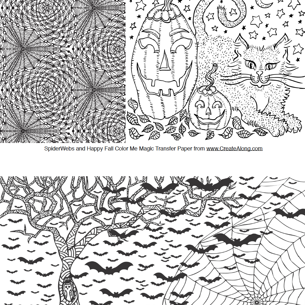 Digital Happy Fall & Halloween Image Transfer PDF for creating images on raw polymer clay and for use with Magic Transfer Paper