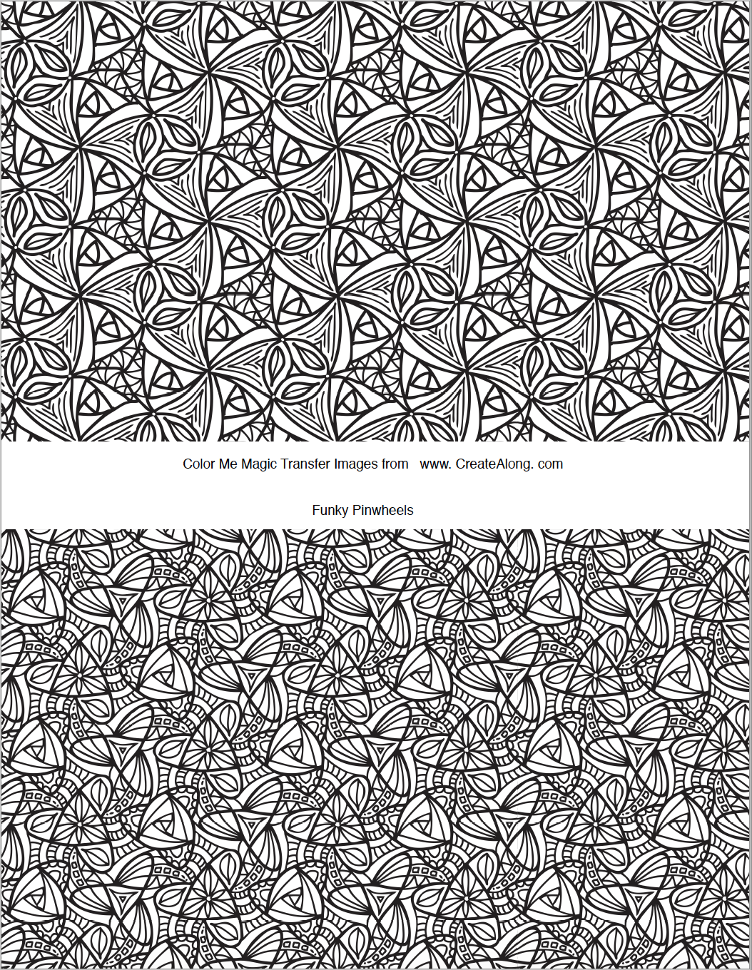 Digital Funky Pinwheels Transfer PDF for creating images on raw polymer clay and for use with Magic Transfer Paper