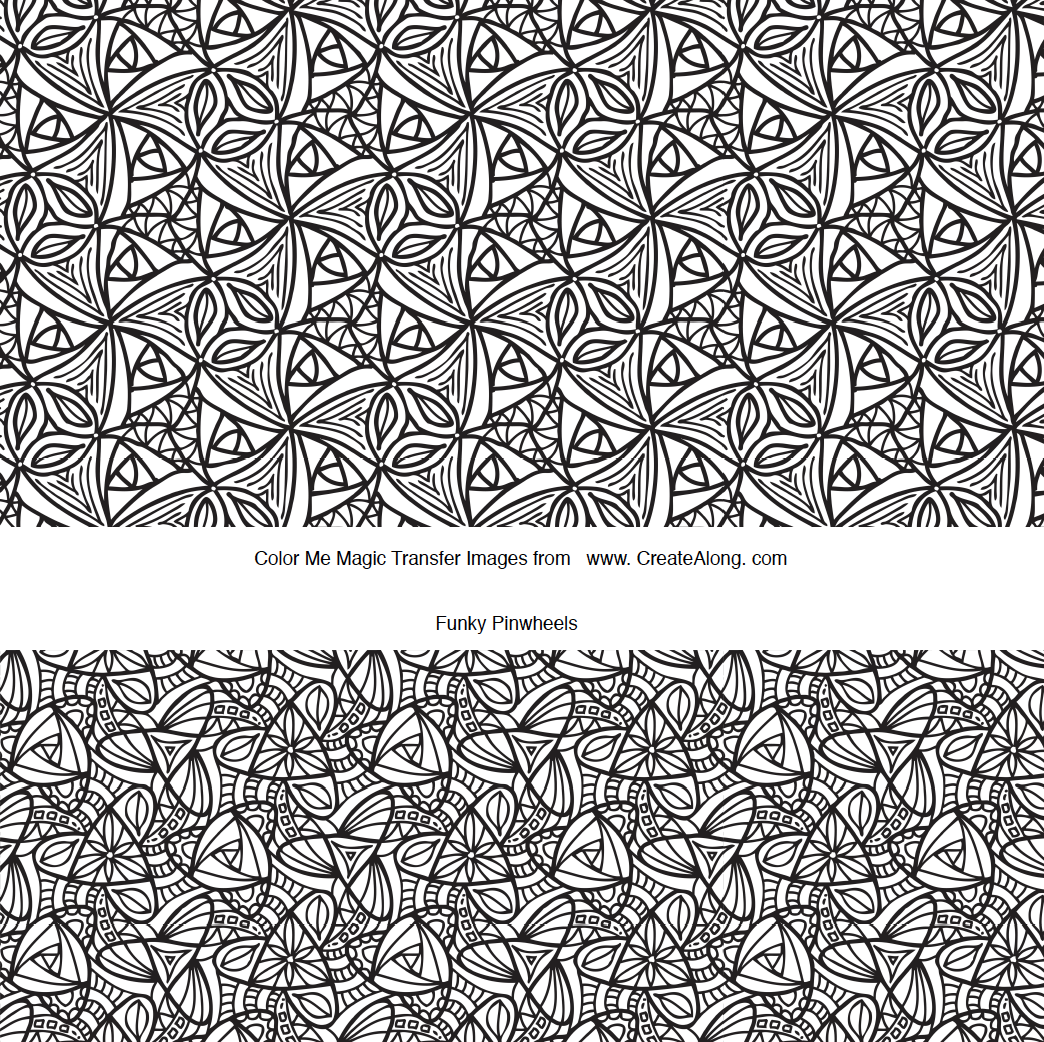 Digital Funky Pinwheels Transfer PDF for creating images on raw polymer clay and for use with Magic Transfer Paper