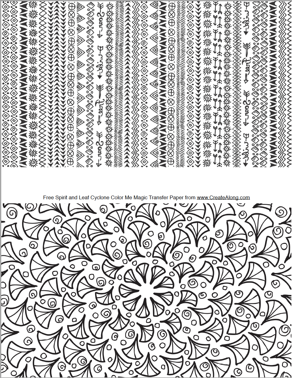 Digital Free Spirit & Leaf Cyclone Transfer PDF for creating images on raw polymer clay and for use with Magic Transfer Paper