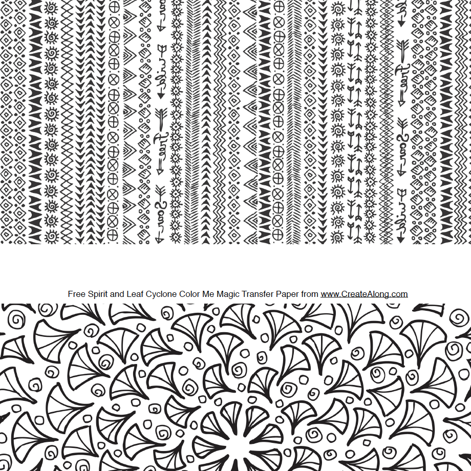 Digital Free Spirit & Leaf Cyclone Transfer PDF for creating images on raw polymer clay and for use with Magic Transfer Paper