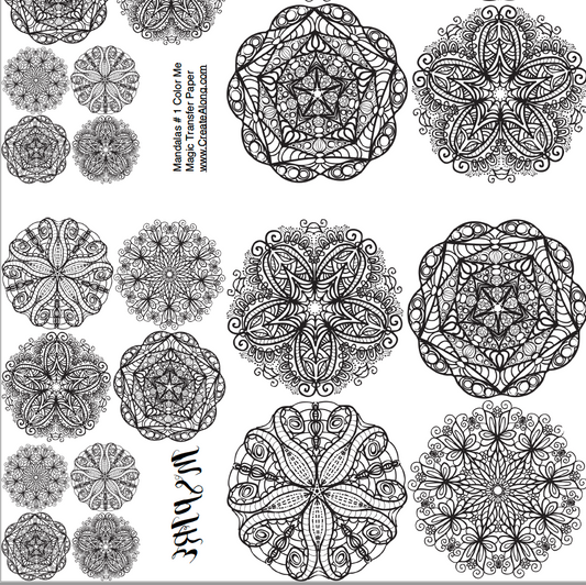 Digital Mandalas #1 Image Transfer PDF for creating images on raw polymer clay and for use with Magic Transfer Paper
