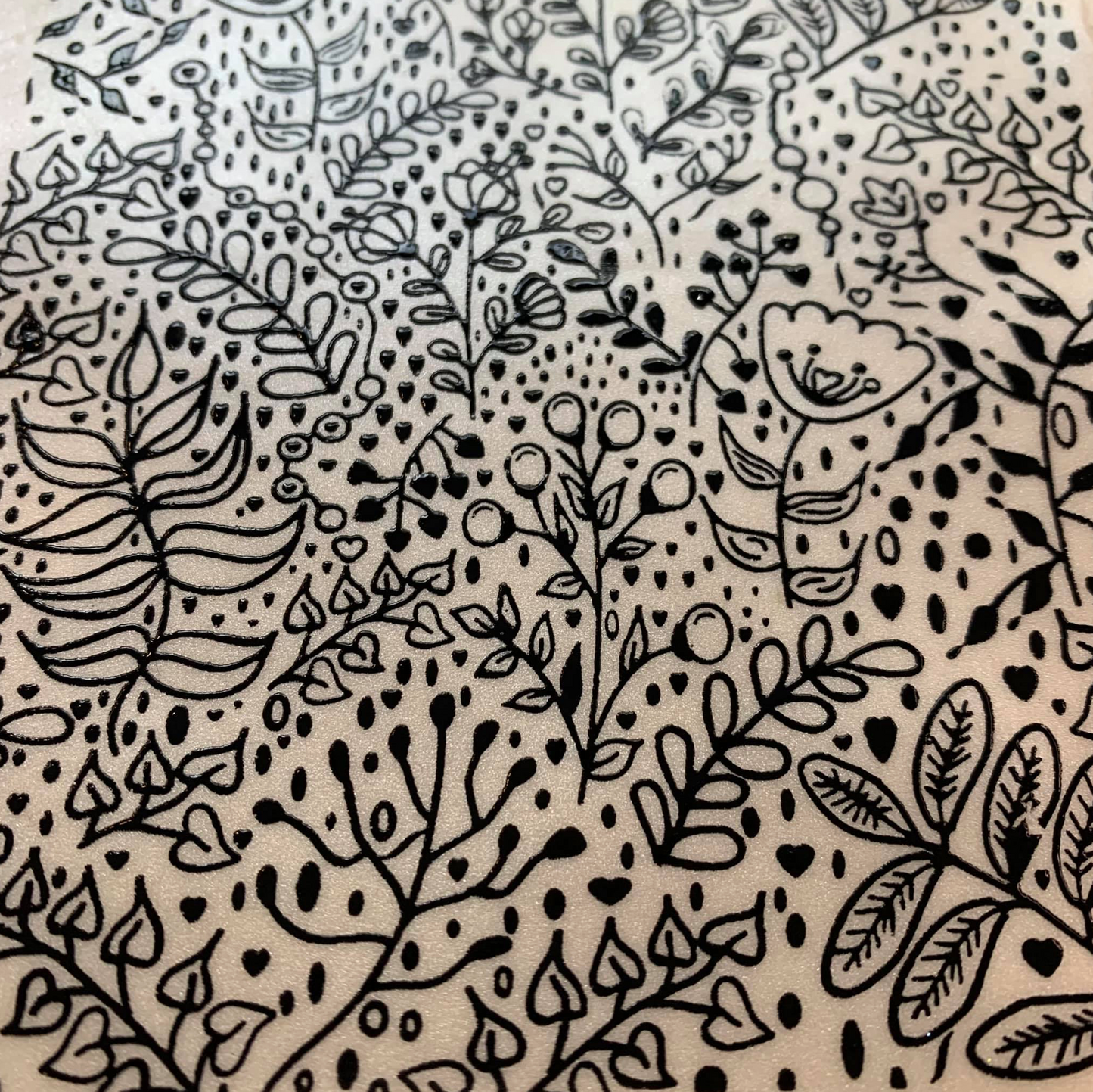 Herbal Garden Botanical Plant Tree Silk Screen Stencil for Polymer Clay, Art Jewelry, Mixed Media