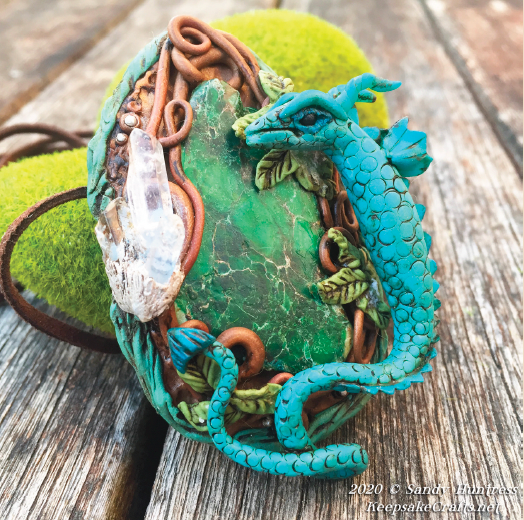 Make an Enchanted Mixed-Media Sculpted Dragon Polymer Clay Pendant Online Workshop with Sandy Huntress