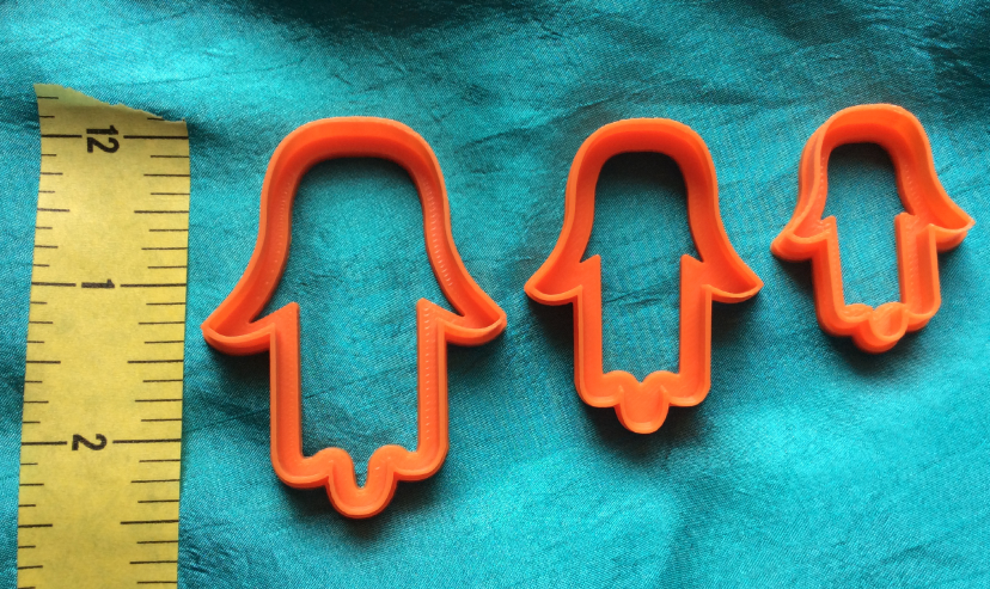 Hamsa Jewelry Sized set of 3 Hand of Fatima polymer clay Cutters - Polymer Clay TV tutorial and supplies
