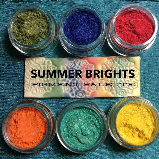 Pigments Mica Powders Summer Brights for Polymer Clay, Art Jewelry and Mixed Media color shimmer - Polymer Clay TV tutorial and supplies