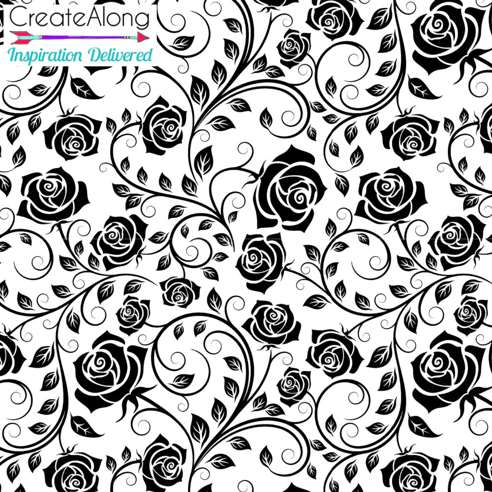 Silkscreen Enchanted Rosevine Stencil Crafting, Polymer Clay, Art Jewelry, and Mixed Media - Polymer Clay TV tutorial and supplies