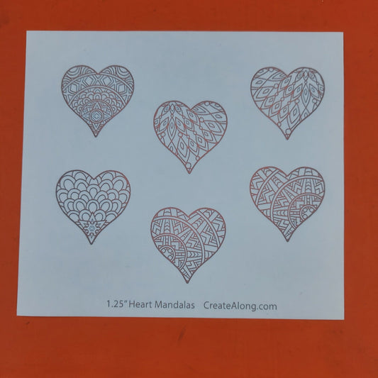 1.25 Heart Mandala Silkscreen Cutter Set Polymer Clay Silk Screen St