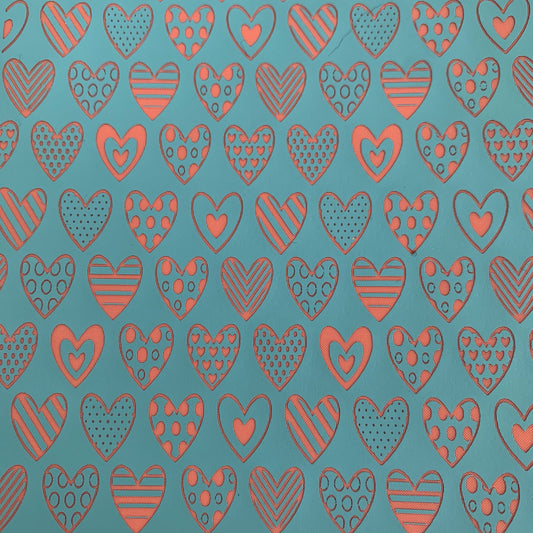 Valentine Silk Screen Heart Deco Stencil For Polymer Clay