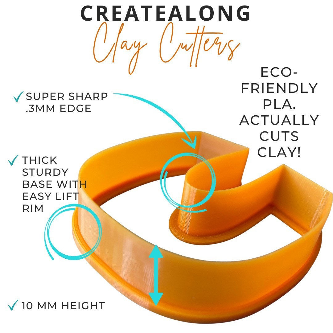 Waxing Moon Jewelry Sized set of 3 Cutters for Polymer Clay and Mixed Media DIY - Create Along