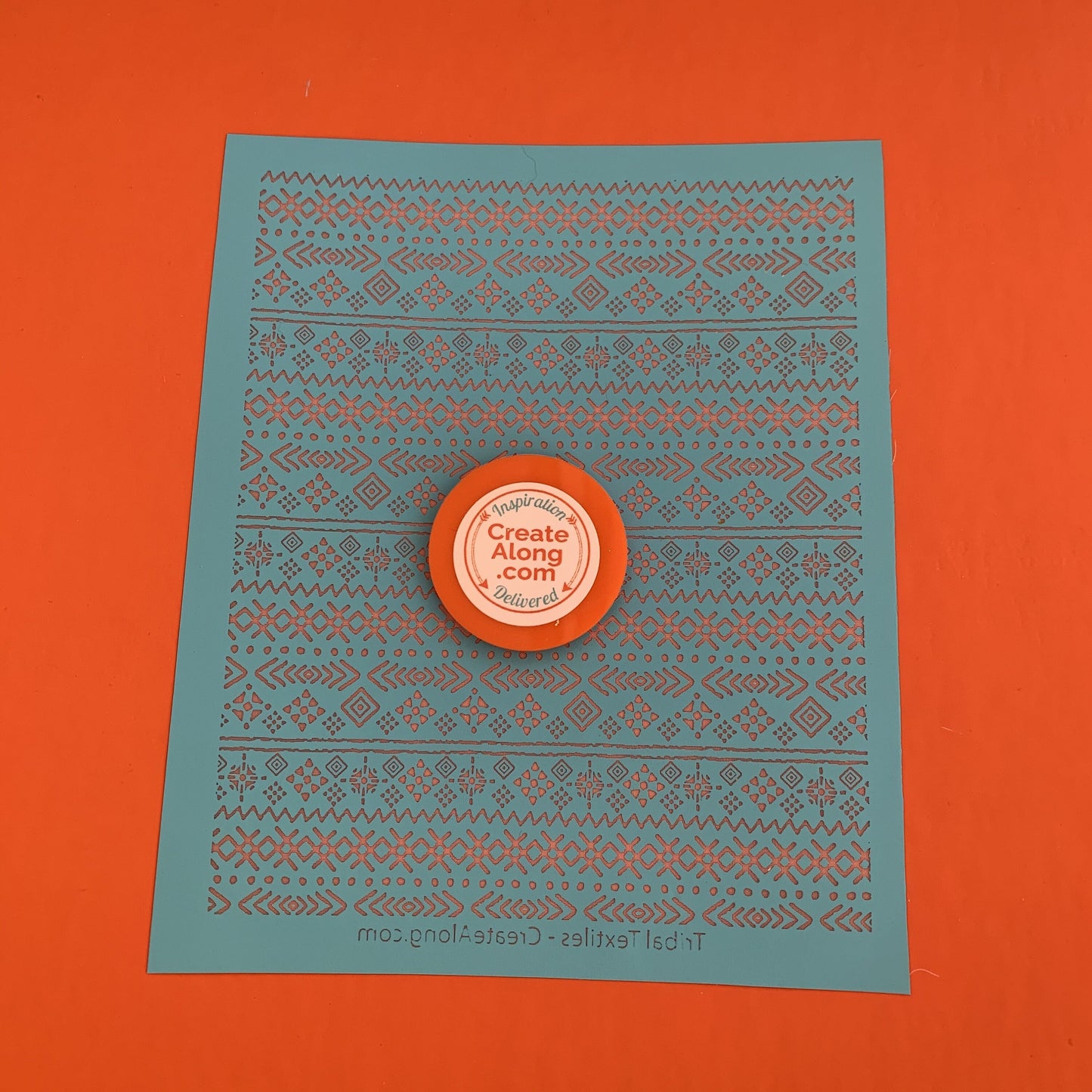 Silkscreen Tribal Textiles Stencil for Polymer Clay, Art Jewelry, and Mixed Media