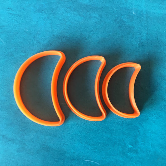 Jelly Bean Moon Jewelry Sized set of 3 Cutters for Polymer Clay and Mixed Media DIY