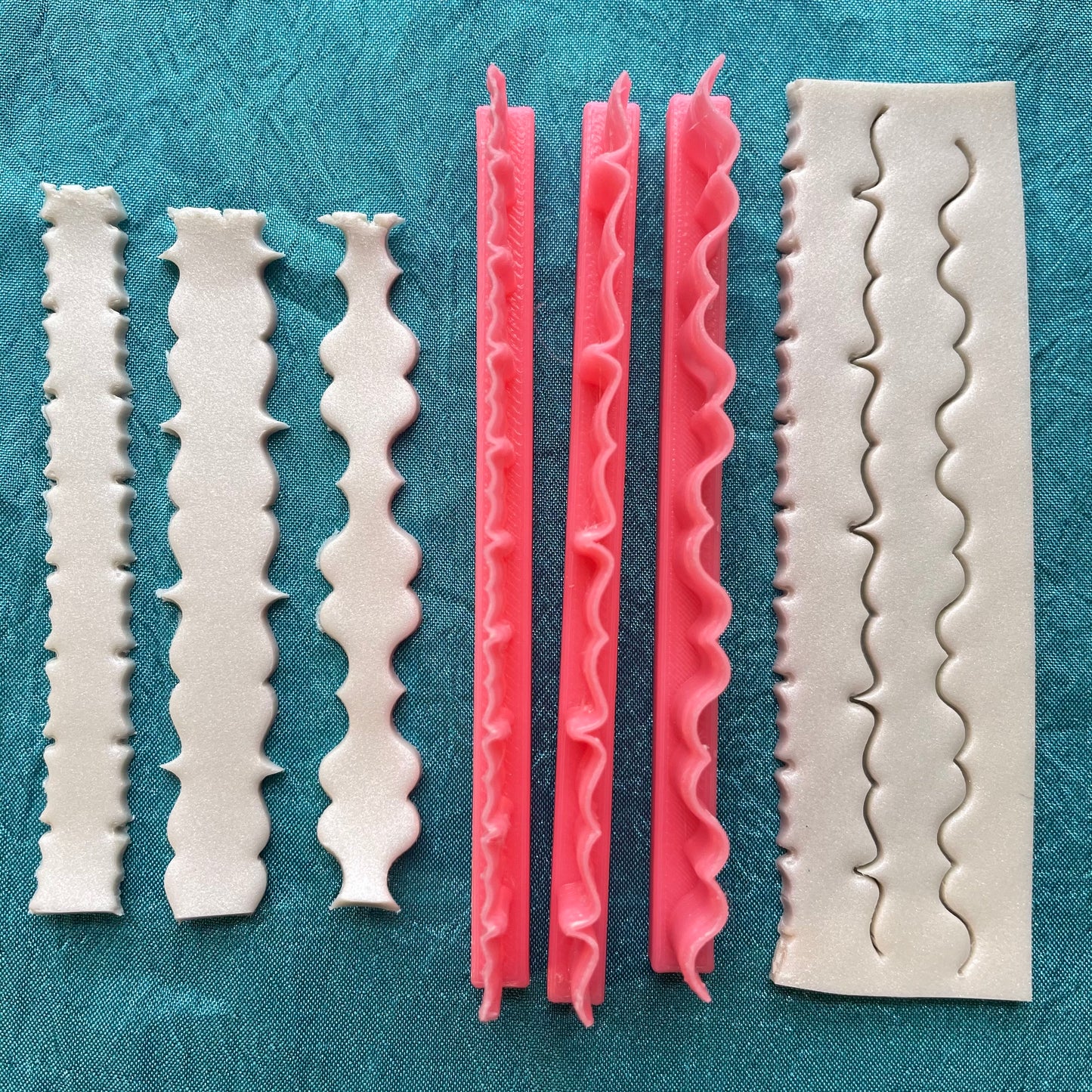 Rock N Roll Border Cutters Fancy Scallop 3 tools and designs polymer clay cutters