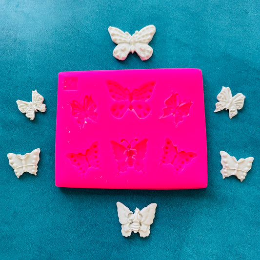 Polymer Clay Resin Mold - 6 butterfly variety small for slabs earrings art jewelry