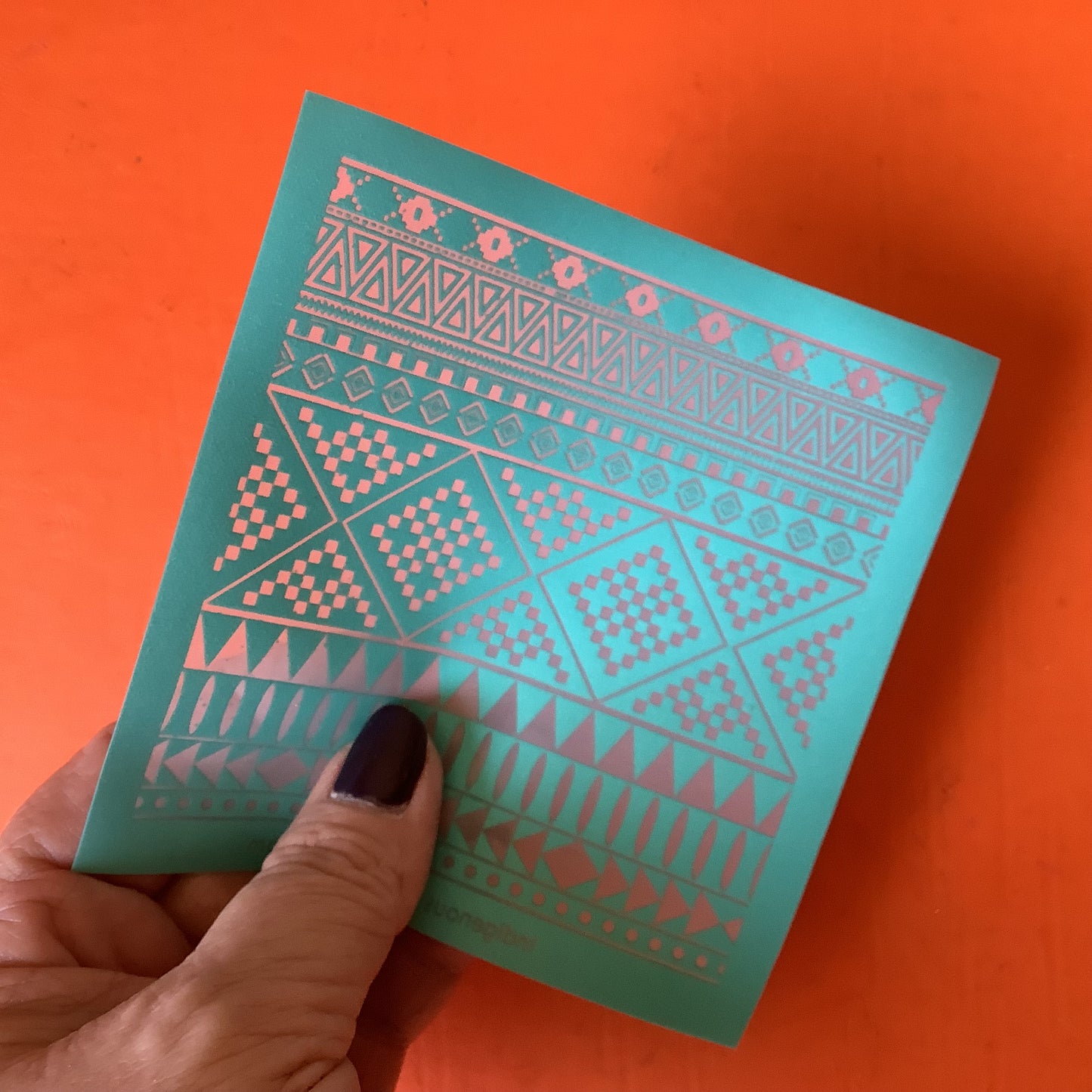 Indigenous Tribal Repeating Design Silkscreen for Polymer Clay and Mixed Media