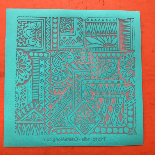 Trip to India Boho Inspired Floral pattern Silkscreen for Polymer Clay and Mixed Media