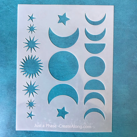 Just A Phase Mylar Stencil texture sheet for polymer clay earrings art jewelry mixed media