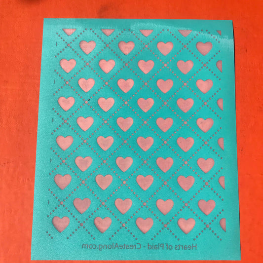 Hearts of Plaid Silkscreen For Crafting, Polymer Clay + Mixed Media - Create Along