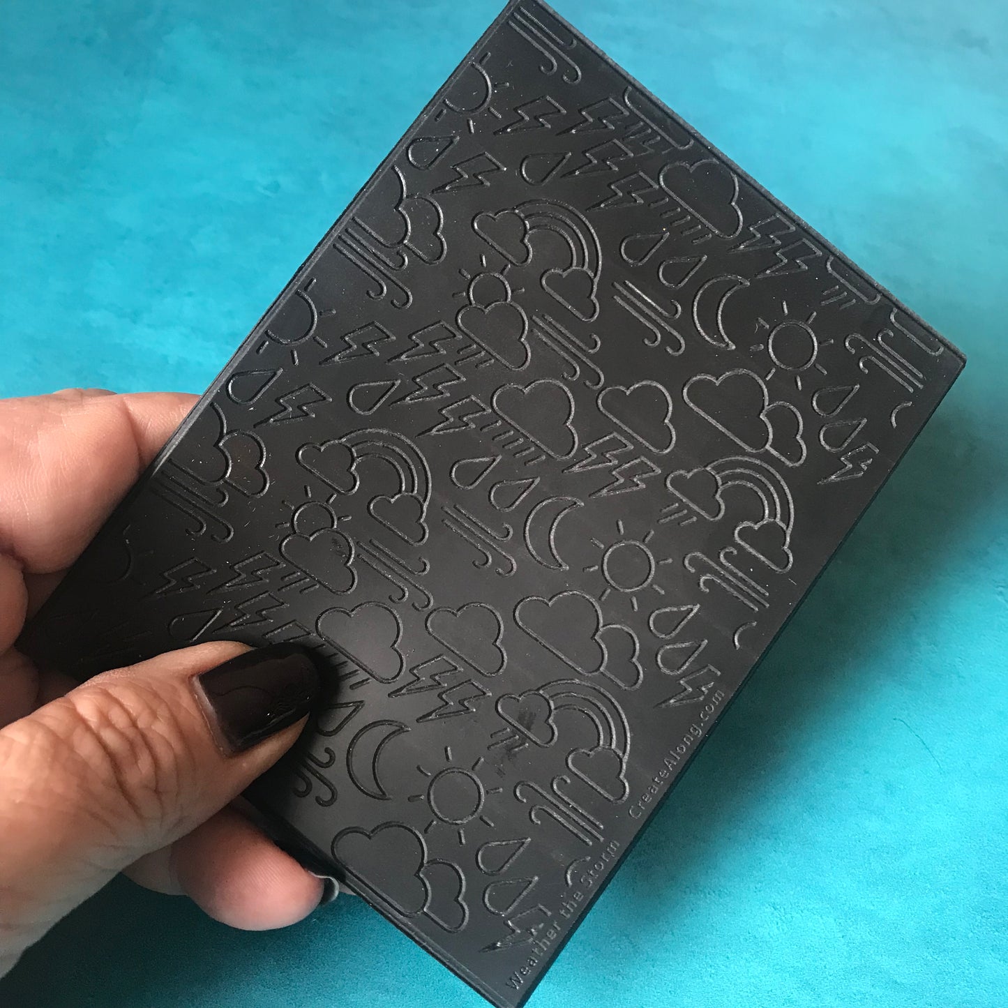 Weather the Storm Rubber Stamp Texture Sheet Mat for polymer clay metal clay mixed media art