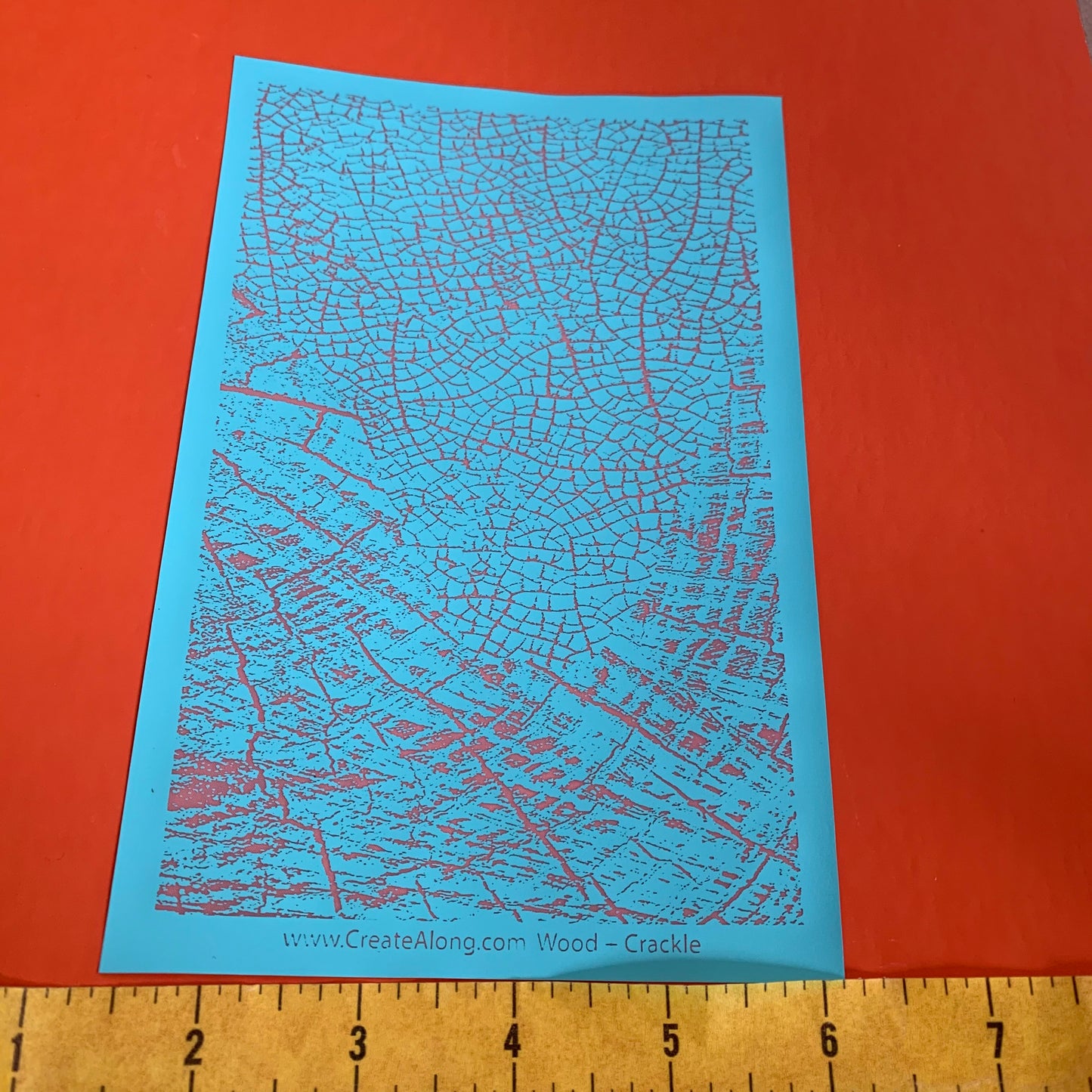 Silkscreen Stencil Wood Grain & Crackle Large pattern for crafting and polymer clay