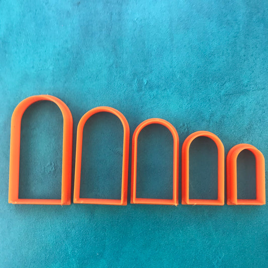 Victorian Arch thin basics polymer clay cutter set of 5 collar drop