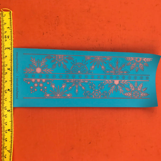 Snowflake Borders polymer clay Stencil Pattern winter snow