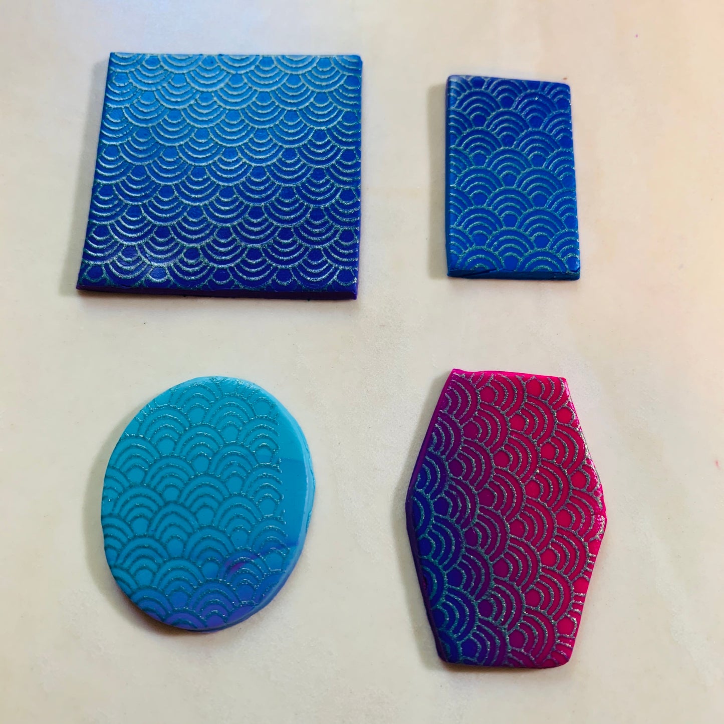 Large Beveled Edge shape cutters set of 4 for Polymer Clay Poly-Tools geometric - Polymer Clay TV tutorial and supplies