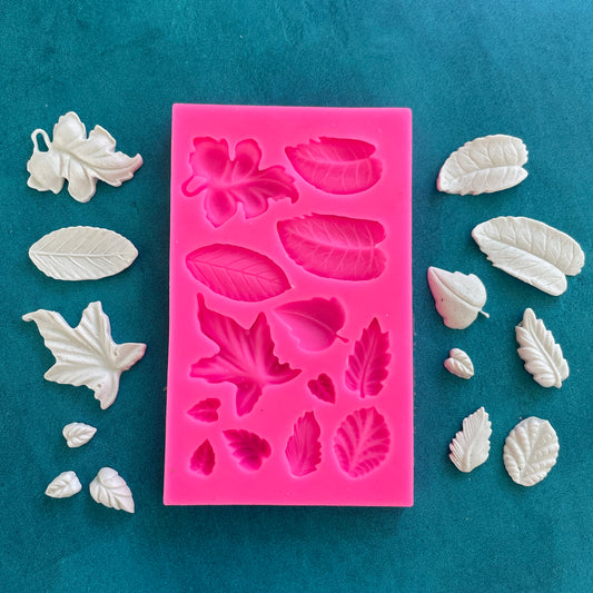 Polymer Clay Mold - assorted leaves works with resin, fondant, soap, food safe