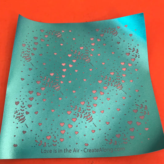 Love is in the Air Heart Valentines day Silkscreen Stencil Crafting, Polymer Clay, Art Jewelry, and Mixed Media