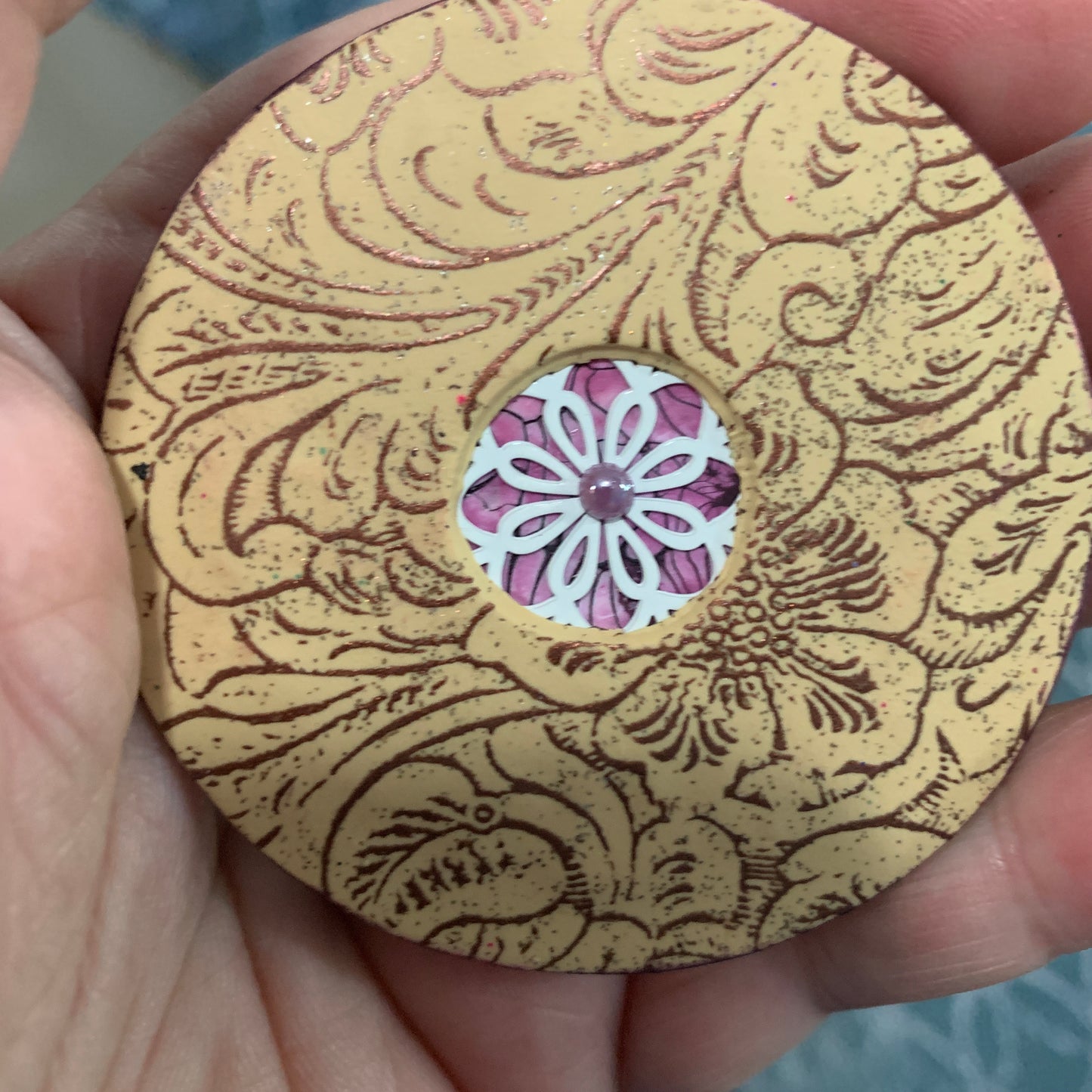 Silkscreen Tooled Leather Faux Stencil for Polymer Clay and Mixed Media - Polymer Clay TV tutorial and supplies