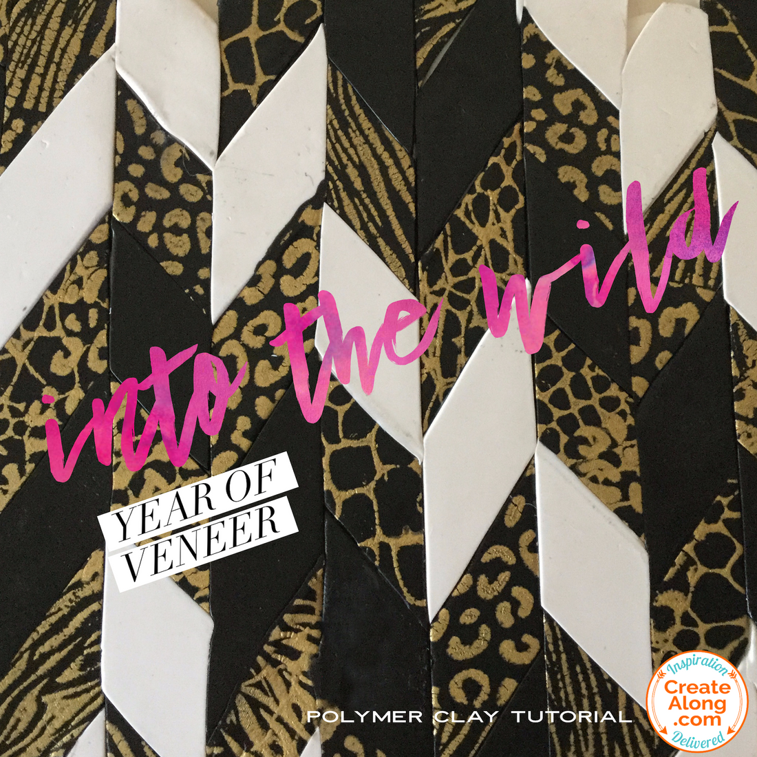 Tutorial for How to Make a Bold Animal Print Chevron Polymer Clay Veneer