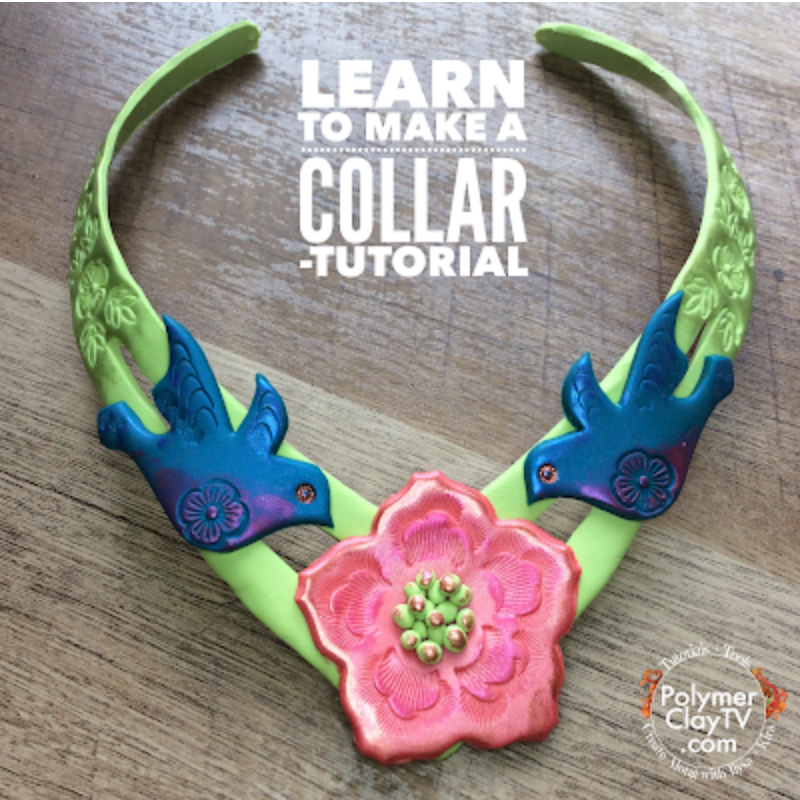 How to make a collar necklace with polymer clay and a metal quick collar form
