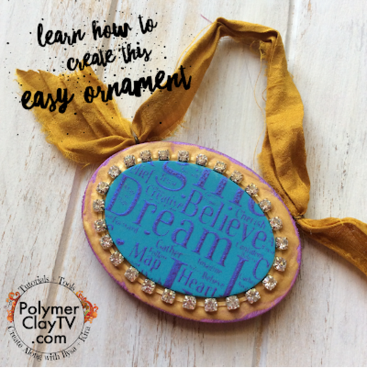 How to polymer clay tutorial attach to wood and make an ornament, magnet, or pendant