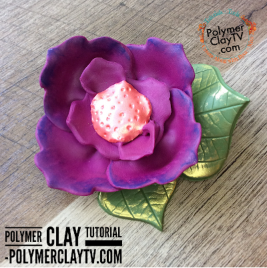 Learn to use your polymer clay tools in new ways. Create a flower brooch without a flower cutter!