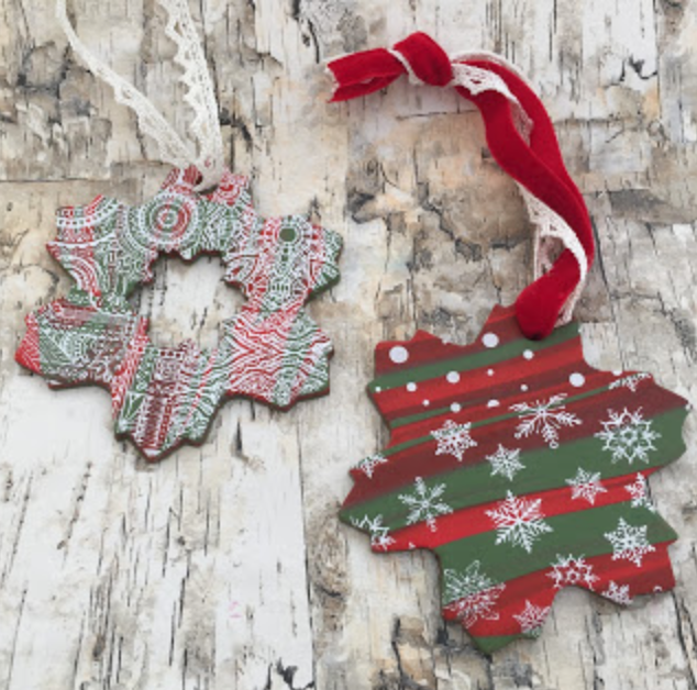 How to make holiday Christmas polymer clay snowflake ornaments