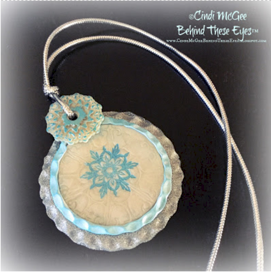 Frosted Snowflakes Pendant polymer clay createalongbox project