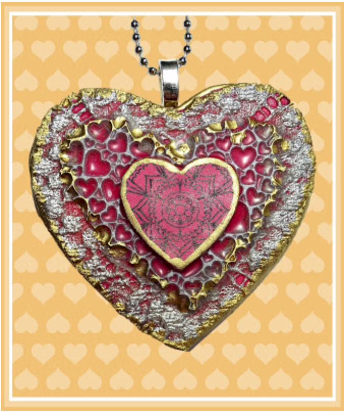 Sugar Heart Pendant with polymer clay and the Create Along Box