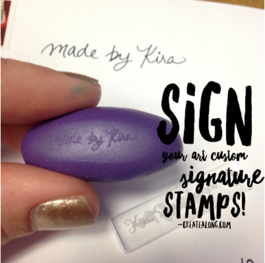 Tips and Tricks for signing your polymer clay artwork and jewelry with a signature stamp