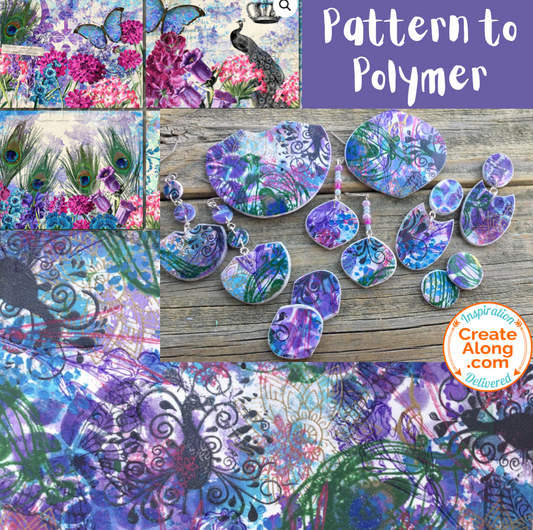 Learn How to Make Collaged Royal Peacock Polymer Clay Jewelry