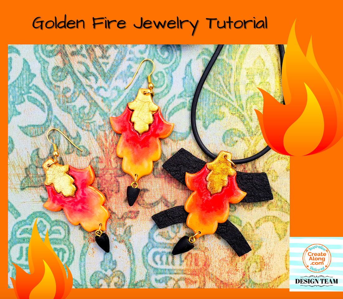 Make Glowing Golden Fire Polymer Clay Jewelry