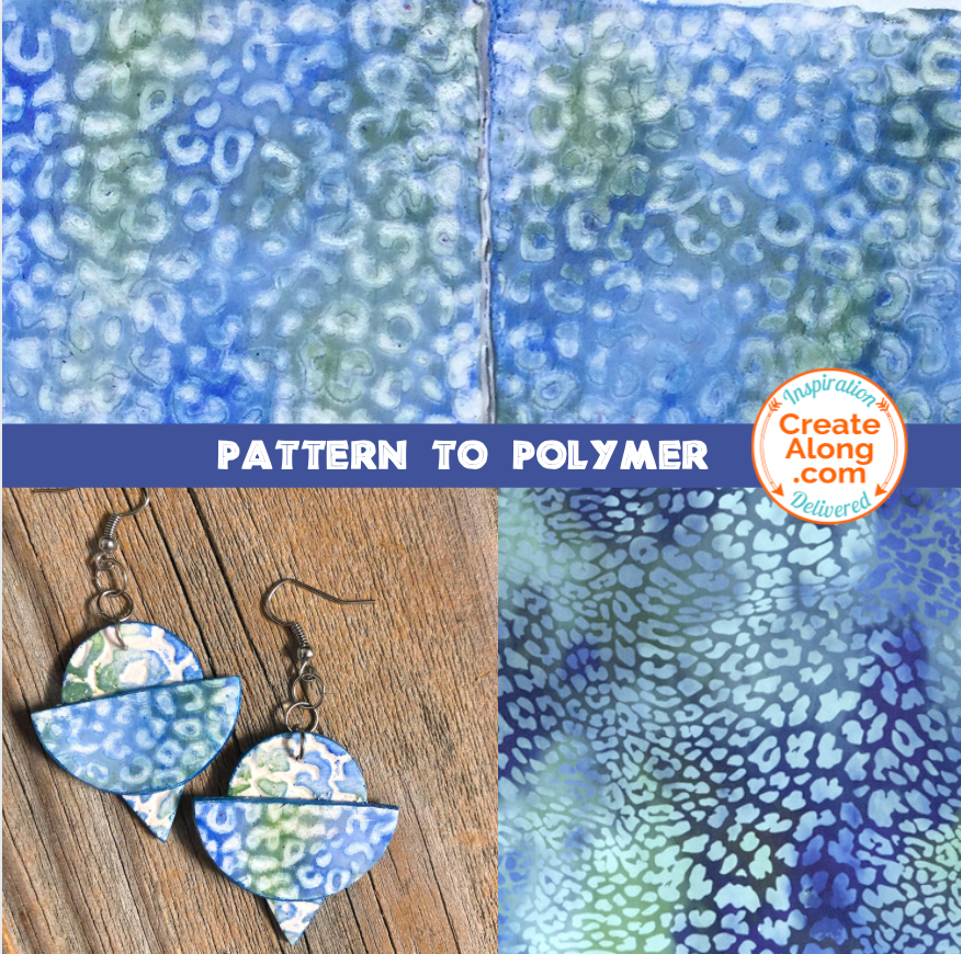 Make Faux Batik Blue Leopard Animal Print Polymer Clay Jewelry