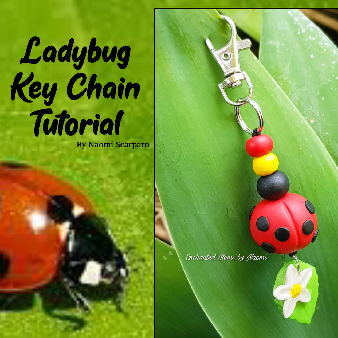 Make Adorable Ladybug Polymer Clay Keychains or Zipper Pulls